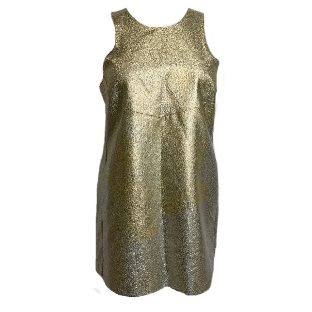 1.State Gold Silver Metallic Short Sleeveless Mini Cocktail Party Dress Women XL - Picture 12 of 12